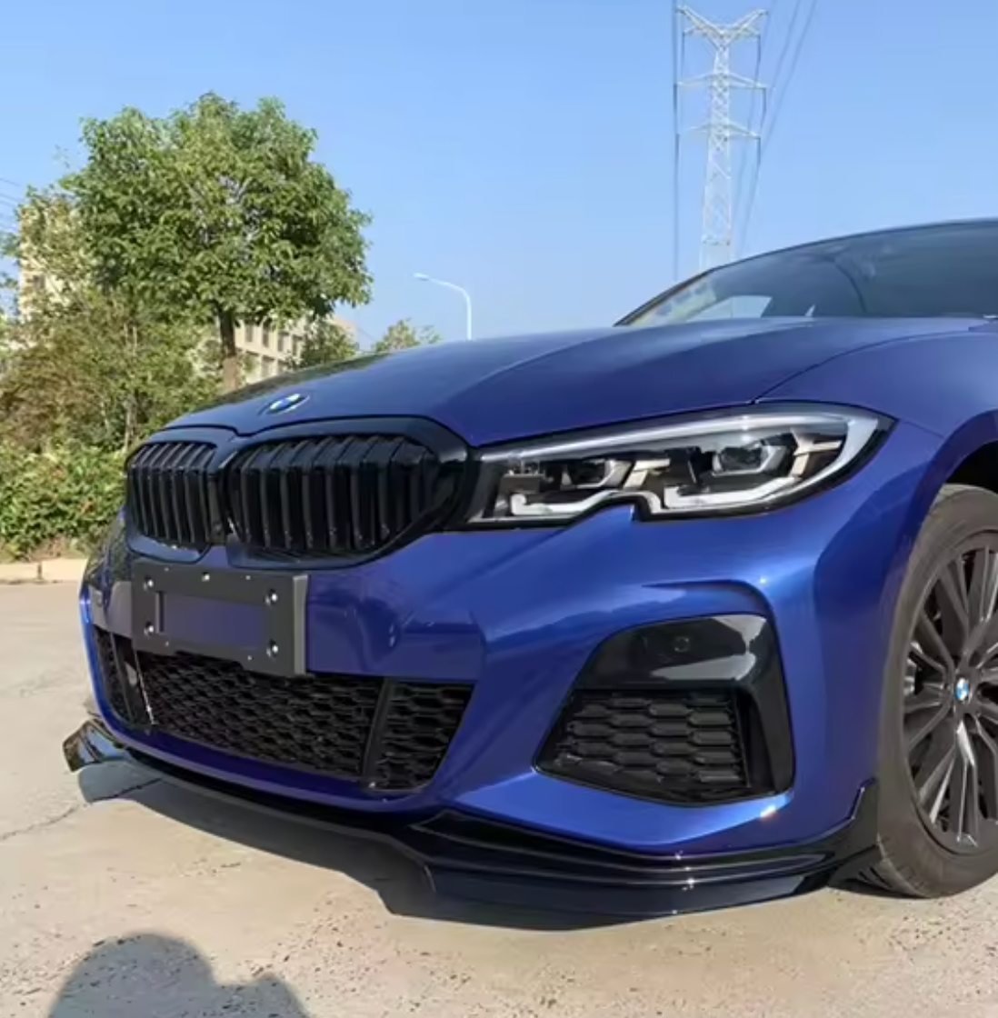 BMW 3 Series G20 Sedan, G21 Touring Pre-LCI (2019-2022) Performance Front Lip Gloss Black