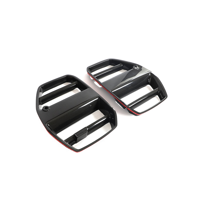 BMW M3, M4 (G80, G81, G82, G83) V Style Front Kidney Grille Without ACC Prepreg Carbon Fiber